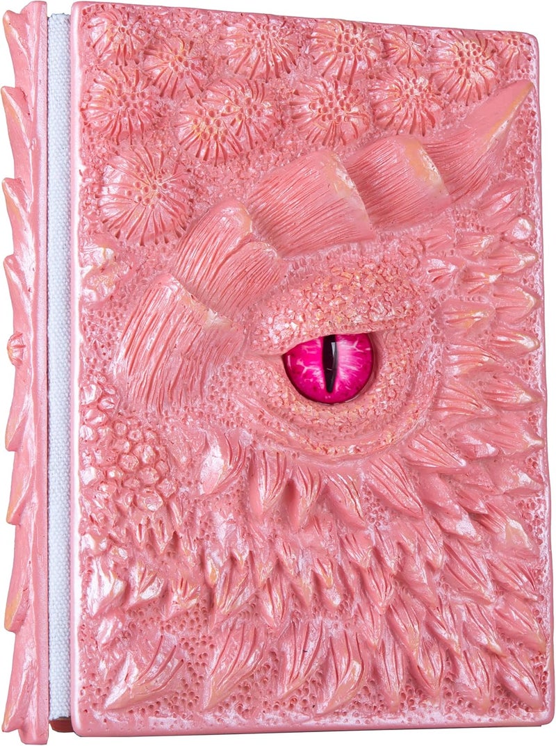 LZlightactor 3D Dragon Eye Embossed Journal,Resin Engraving Notebook,Dnd notebook for Dragon Lovers ，Blank Paper,Hardcover Travel Notepad for Writing,Sketchbook,Collection,Gift,Decoration A4 and A5 Size (A5-Pink) - Image 1